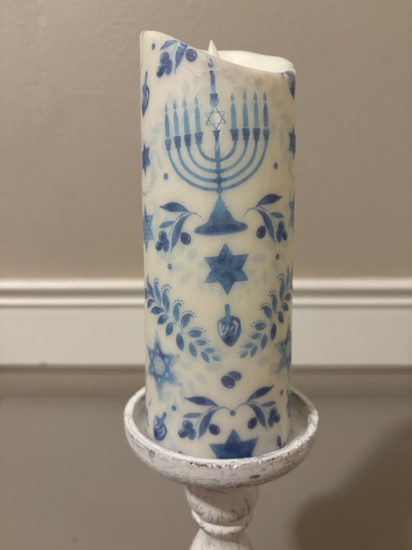 AA Handmade Star of David Candle- Personalized Jewish Gift & Home Decor