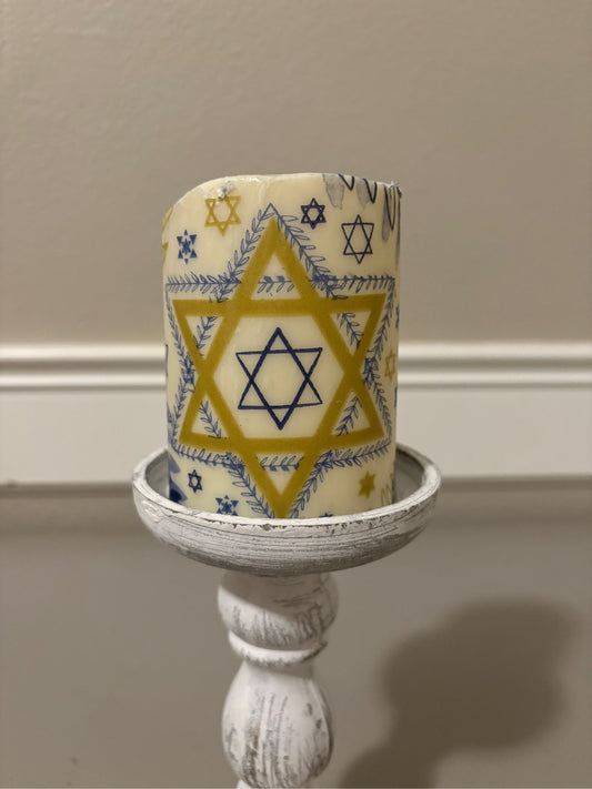 Handmade Star of David Candle- Personalized Jewish Gift & Home Decor