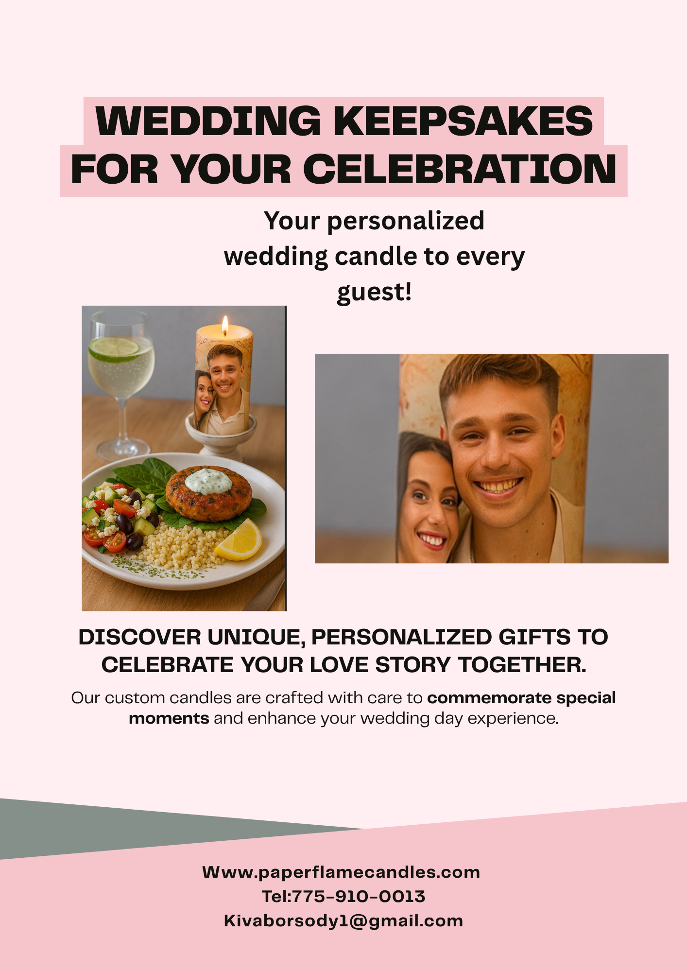 AA Personalized Wedding Photo Candles