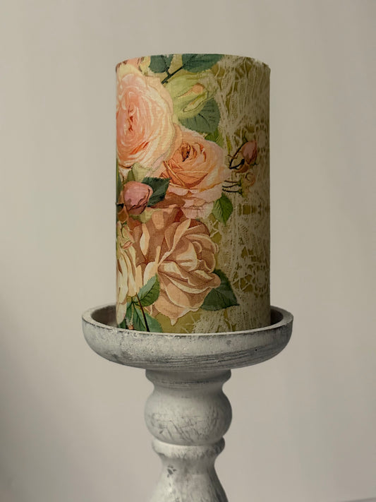 Handmade English Floral Candle- Elegant Botanical Gift & Home Decor